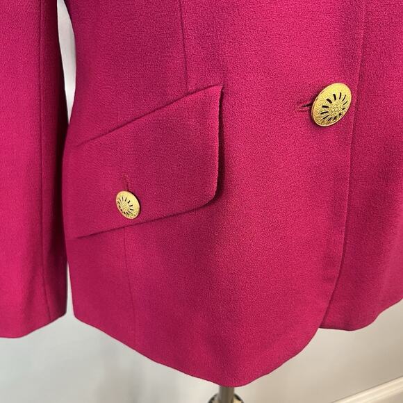 Vintage Liz Claiborne Suits Jacket Blazer size 12 Hot Pink Wool Glamour 90's Y2K - Picture 6 of 10